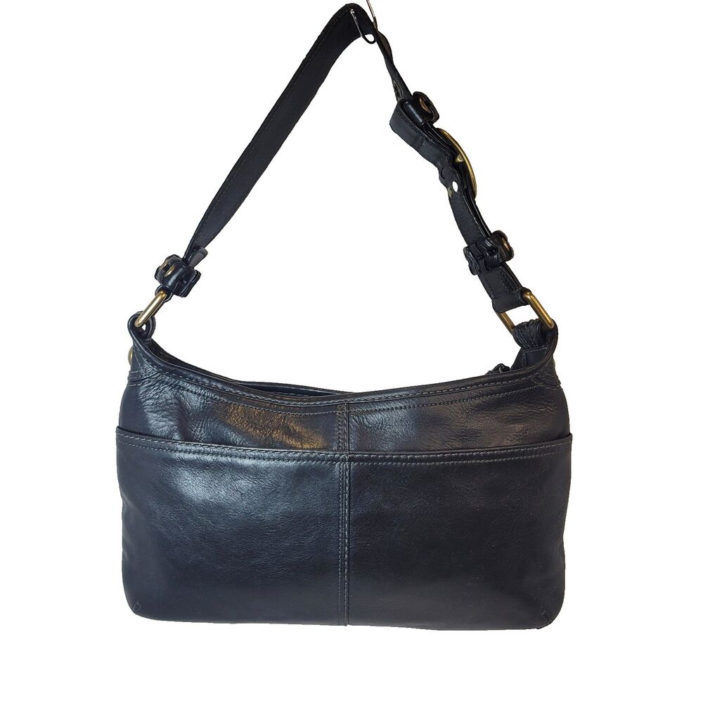 Coach Bleeker Shoulder Bag 2007 Black Leather Tattersall Interior Style #11416